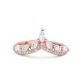 thumbnail image 1 of Rose Tone, Simulated Cubic Zirconia Size-8 V Art Deco Thumb Ring Chevron Midi Half Eternity Ring Wedding Engagement Band Marquise 925 Sterling Silver, 1 of 7