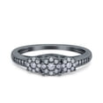 thumbnail image 1 of Rose Tone, Simulated Cubic Zirconia Size-9 3 Flower Ring Wedding Engagement Band 925 Sterling Silver, 1 of 7