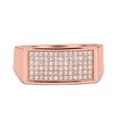 thumbnail image 1 of Rose Tone, Simulated Cubic Zirconia Size-9 Micro Pave Hip Hop Ice Out Ring 925 Sterling Silver, 1 of 7