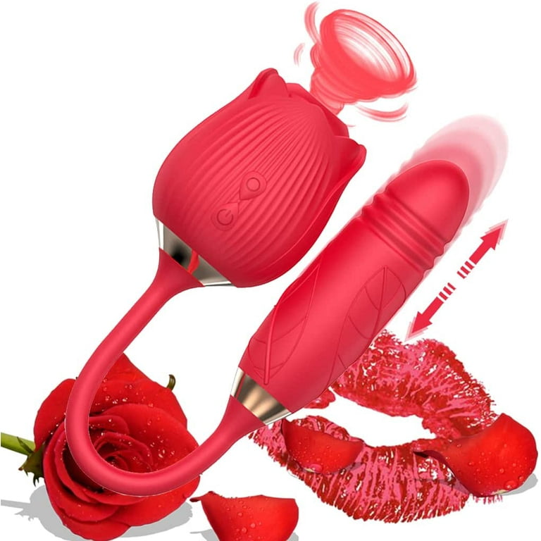 Rose Toy Vibrator with 10 Powerful Vibrations, Waterproof and Rechargeable  Sex Toys for Women Sexual Pleasure-red 