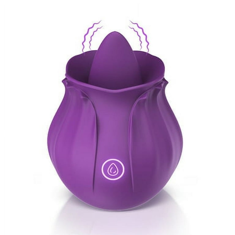 Rose Toy for Woman,Sexual Pleasure Tools for Women with 10 Modes Licking  Vibrator Rose Sex Toys for Women (Purple)