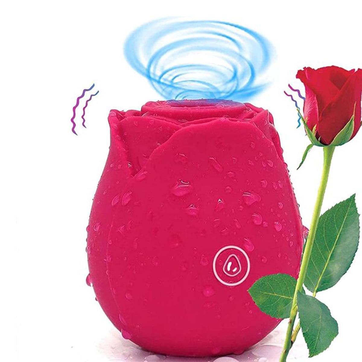 Rose Toy for Woman, Vibrator and Adult Sex Toys with 10 Vibrating Clit Stimulator for Women Couples - Red