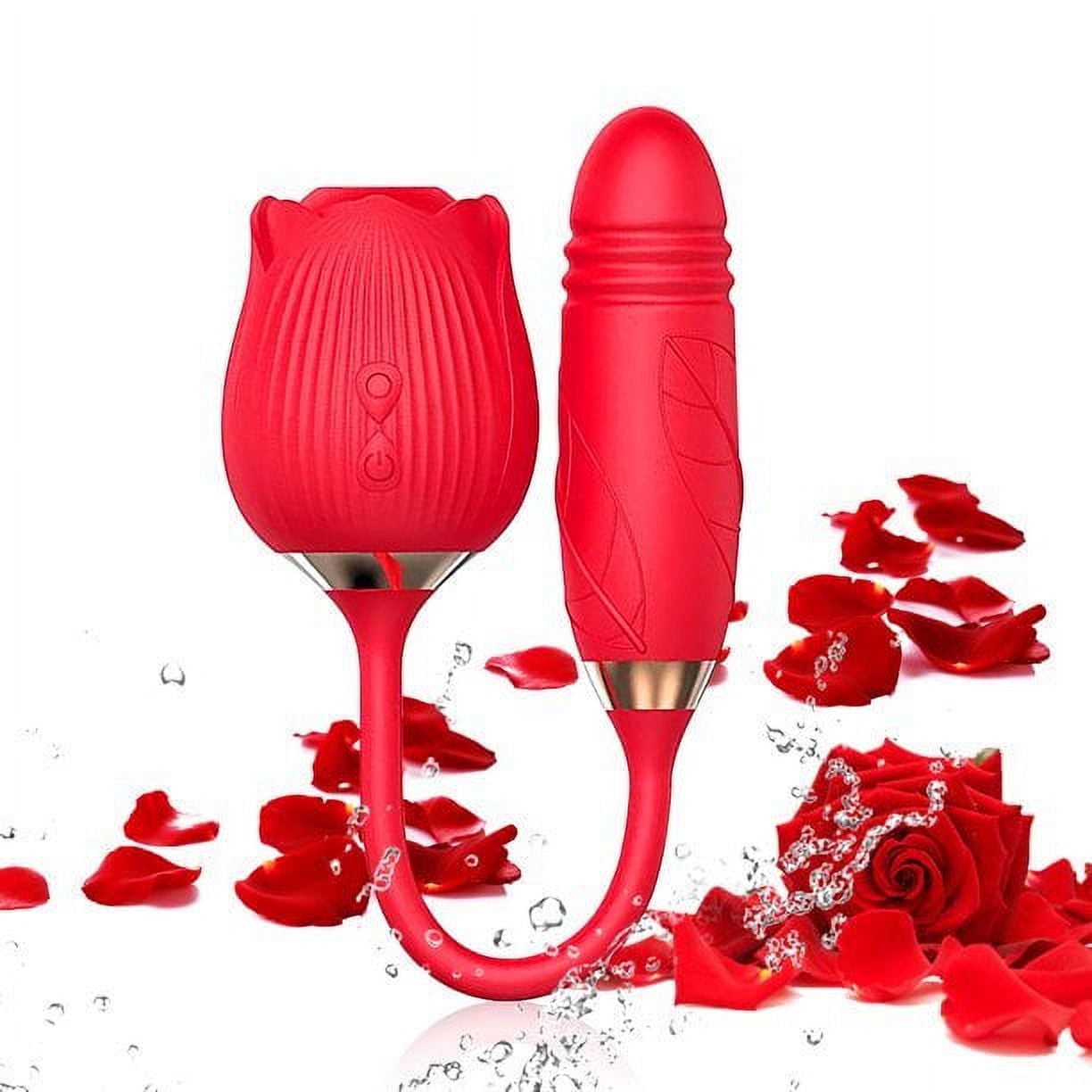 Rose Toy for Women - 2 in 1 Flower Ball with 10 Gears USB Rechargeable Valentine's Day Gift
