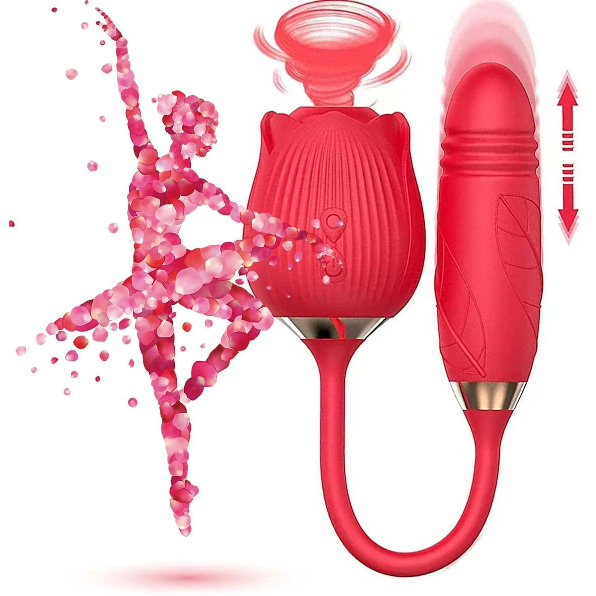 Rose Toy for Women-2 in 1 Vibrator and Adult Sex Toys with Vibrating Egg,G Spot Clitoral Sex Accessories for Adults Couples Fyuui