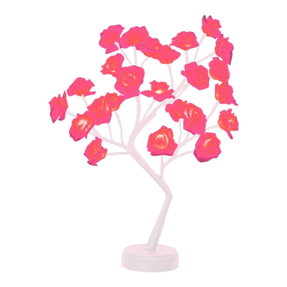 Rose Tree Lamp, 24 LED Bonsai Tree Light With Adjustable Branches USB Or Battery Powered, Decorative Night Light for Bedroom Living Room Wedding Party Holiday Table Decor