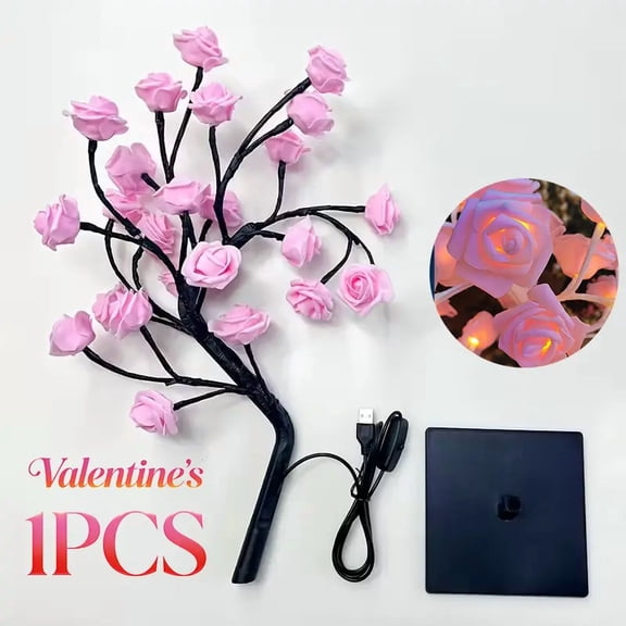 Rose Tree Light LED Mini Colorful Lights – Aesthetic RGB Room Decor Strip with Remote Control, 24 Modes, USB & Battery Powered, Unique Mother’s Day Gift 2026