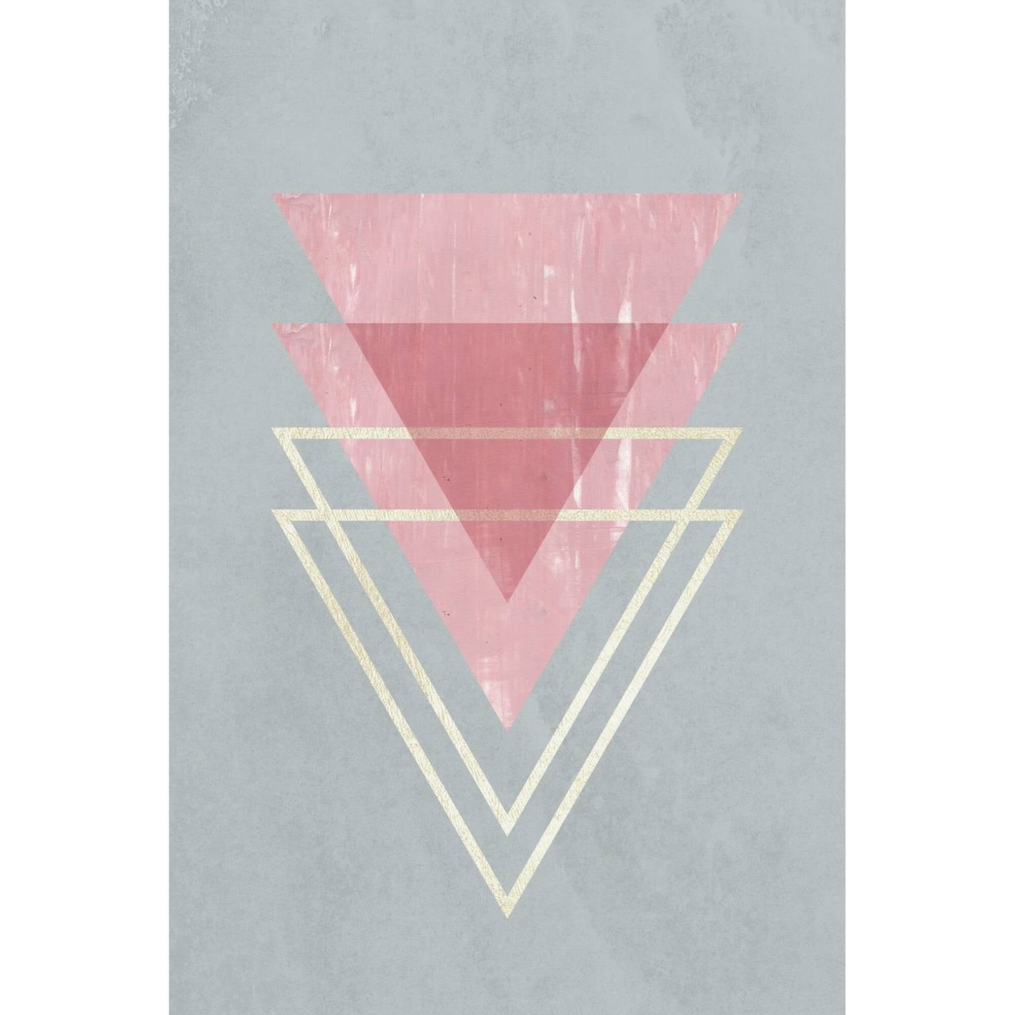Rose Triangle Floater Framed Painting Print on Canvas