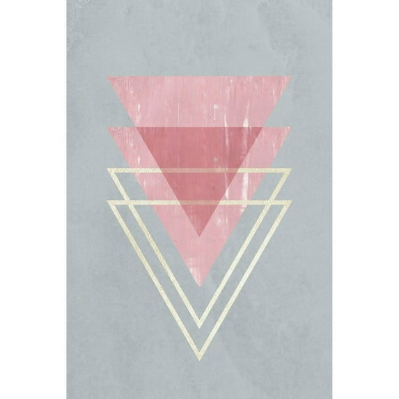 Rose Triangle Floater Framed Painting Print on Canvas