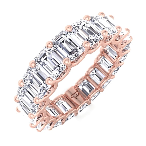 Rose - U-Prong Emerald Cut Diamond Eternity Band