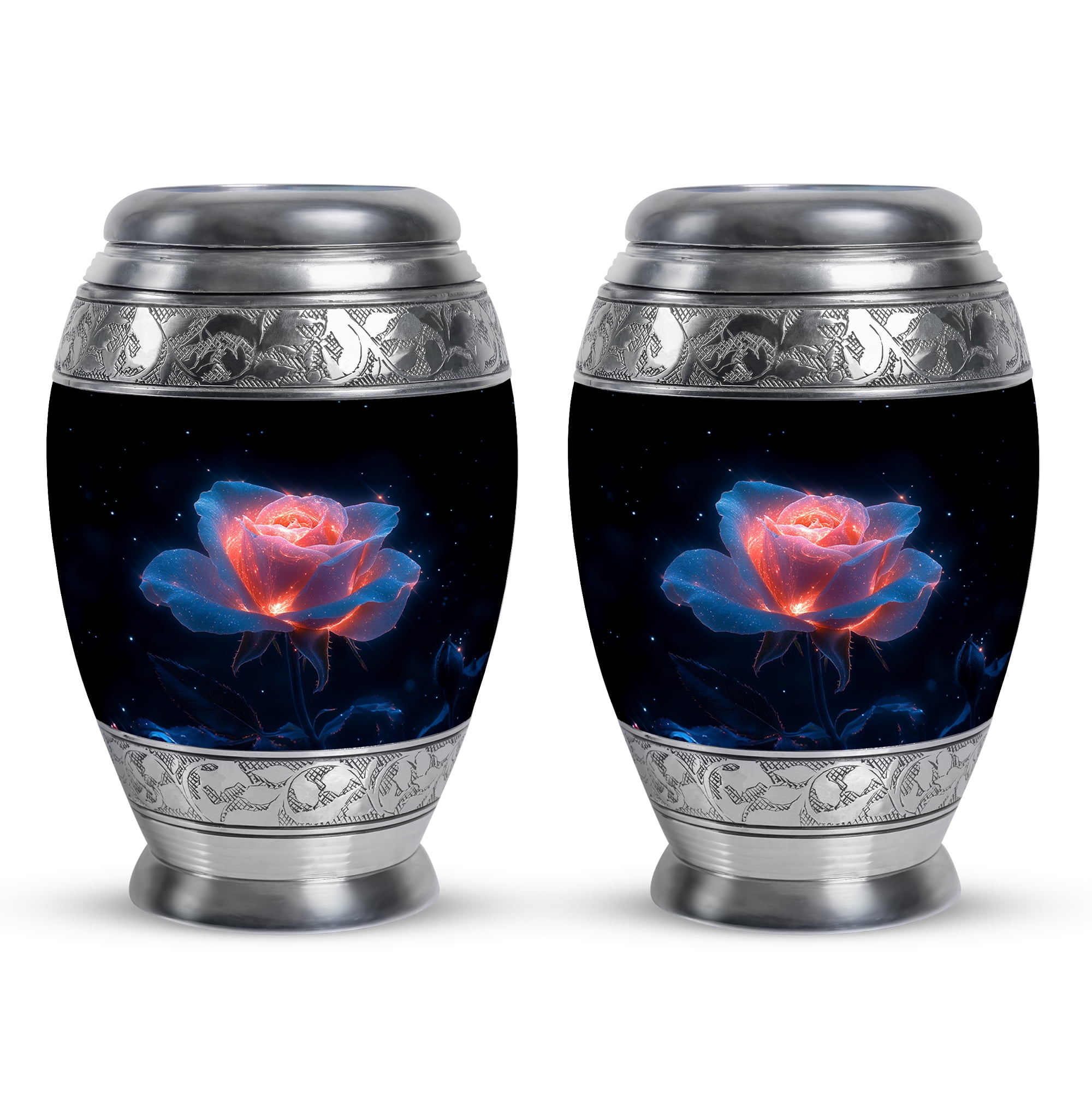 Rose Urn, Urns for Human Ashes Adult Man, Mini Urns for Human Ashes, Keepsake Urns for Ashes Small, Cremation Urn for Human Ashes (Size - 3inch, 2 Pcs)