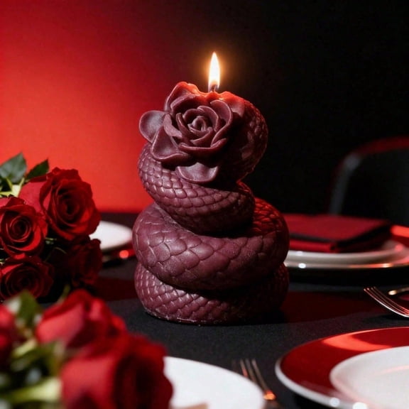 Rose Valentine's Day Bear, Heart, And Snake-Shaped Candles, Hand-Pouring Low-Temperature Scented Candles Adorned With Delicate And Romantic Designs