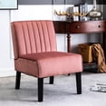 thumbnail image 1 of Rose Velvet Mid Century Chairs Set of 2 Enhancing Home Decor in Bedroom or Living Room with Durable Legs, 1 of 2