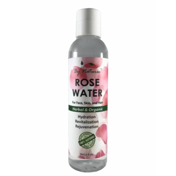 By Natures Rose Water for Face Skin and Hair 6 Oz
