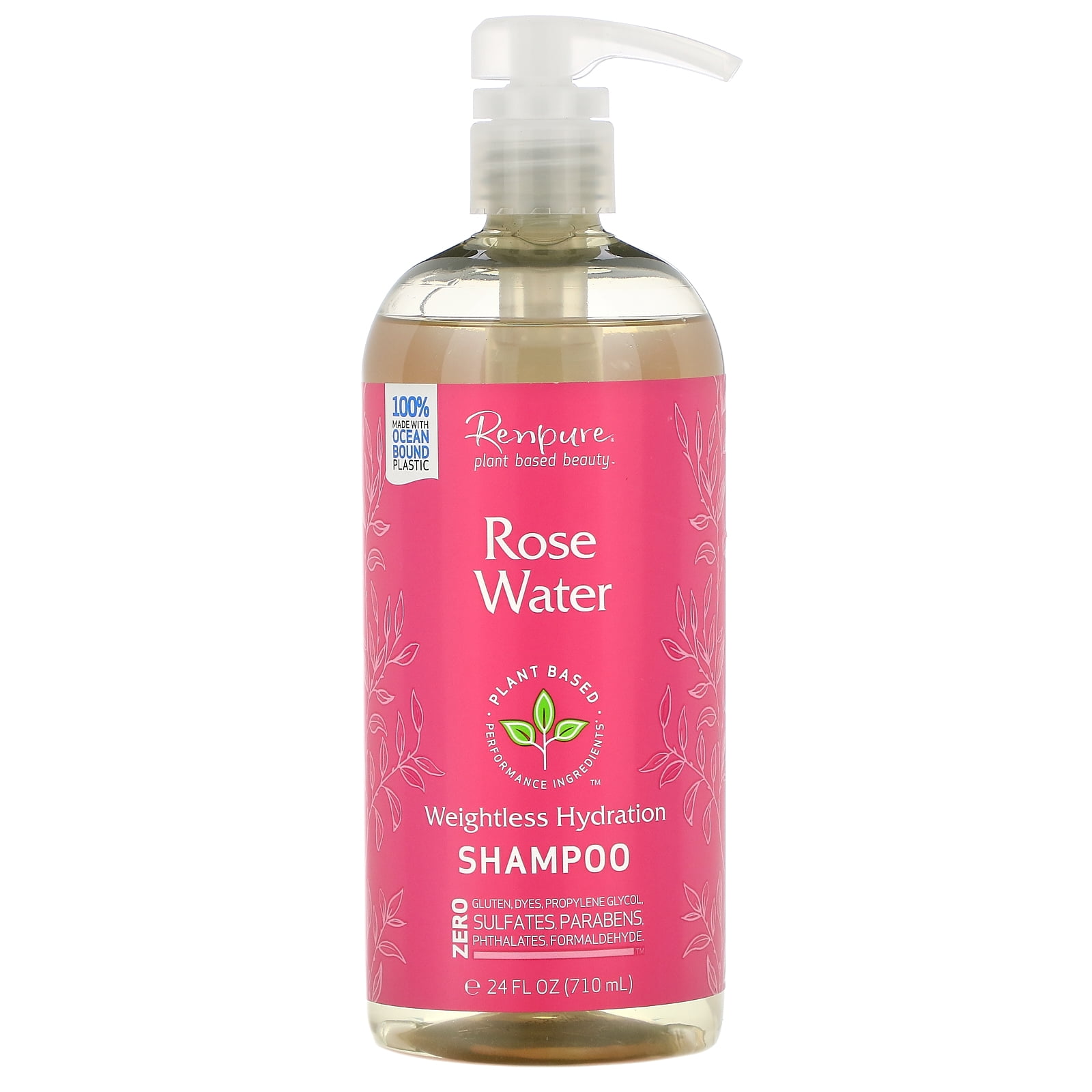 Rose Water Shampoo, 24 fl oz (710 ml), Renpure