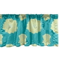 thumbnail image 1 of Rose Window Valance, Top View Scene of Detailed Flower Silhouettes in Pastel, Curtain Valance for Kitchen Bedroom Decor with Rod Pocket, 54" X 12", Yellow Dark Seafoam, by Ambesonne, 1 of 2