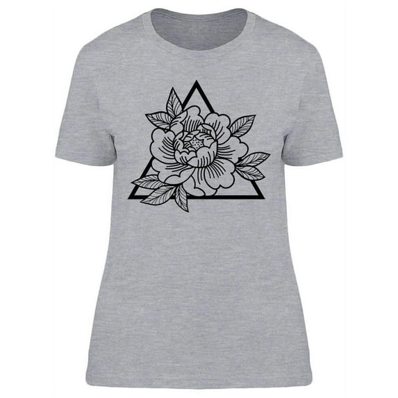 Rose With Sacred Geometry Frame T-Shirt Women -Image by Shutterstock, Female Small