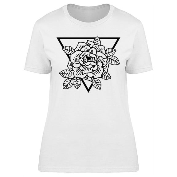 Rose With Sacred Geometry  T-Shirt Women -Image by Shutterstock, Female Medium