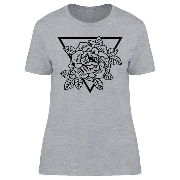 Rose With Sacred Geometry  T-Shirt Women -Image by Shutterstock, Female XX-Large