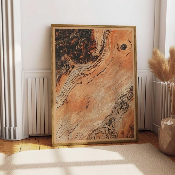 Rose Wood Wall Decor Rustic Boho Style Print Luxury Antique Wooden Style Living Room Wall Art Mid Century Modern Minimalist Simplistic Art Wall Art, Modern Wall Decor, 8x12 UNFRAMED