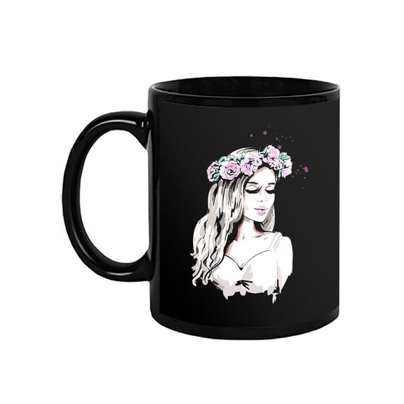 Rose Wreath Woman Mug  -Image by Shutterstock,