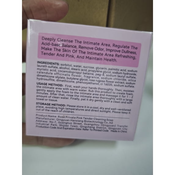 Rose Yoni Soap Bar for Women, PH Balanced Feminine Wash for Intimate Area, Odor Control & Deep Cleansing Body Soap with Foaming Net, 3.5 oz