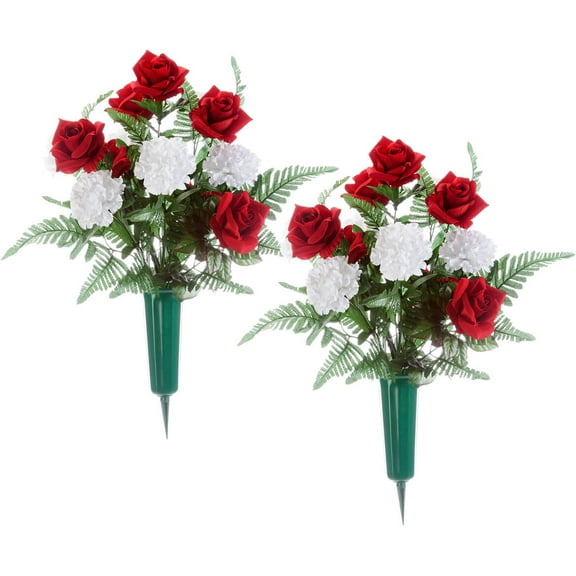 Rose and Carnation Memorial by OakRidgeTM, Set of 2