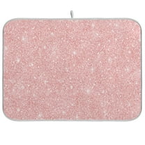 Rose and Pink Shiny Dish Drying Mat Microfiber Kitchen Mats Large Counter Absorbent Dish Pad Drainer Rack 18"x24"