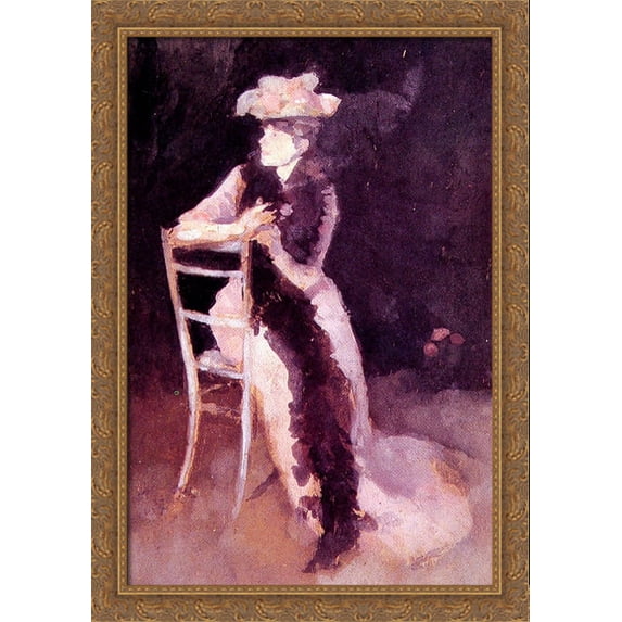 Rose and Silver: Portrait of Mrs Whibley 28x40 Large Gold Ornate Wood Framed Canvas Art by James Abbott McNeill Whistler
