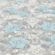 Rose and Vine Embroidered Mesh | Blue Moon Fabrics