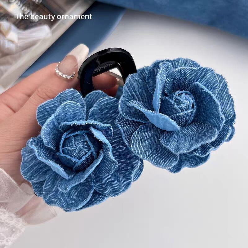 Rose flower grabber hair clip for long hair, one-word clip for broken hair, back of head hair clip, bangs side clip