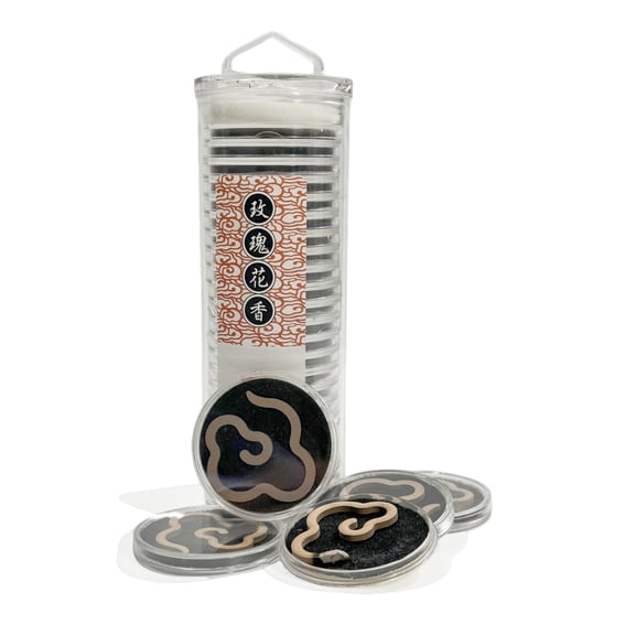 Rose incense coil ,Set of 22 coils,Each incense coil includes a burner.