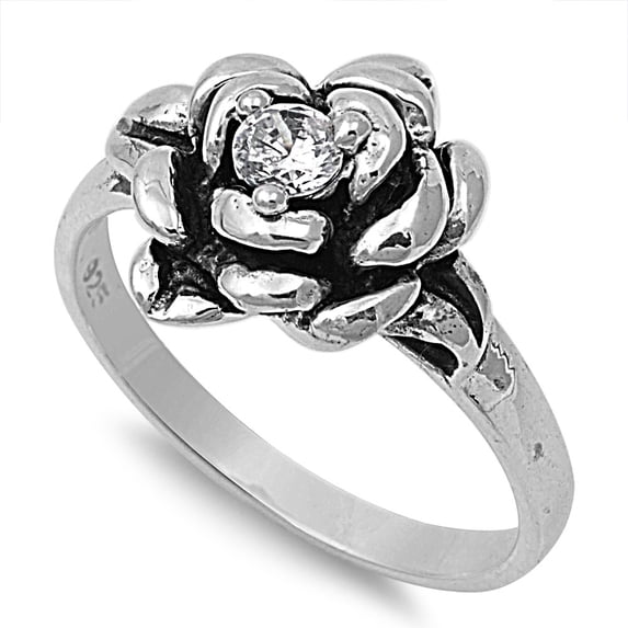 Rose of Eden Cubic Zirconia Ring Sterling Silver 925