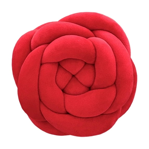 Rose-patterned Hand-woven Throw Pillow, Soft Polyester Cushion for Sofa and Office, Versatile Lumbar Support and Home Decor Accent, Easy to Clean and Maintain