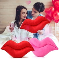 Rose red Red Lips Plush Pillow - Soft Lip-Shaped Cushion, Office Desk Pillow Doll, Home Decor for Living Room/Bedroom/Sofa, Huggable Plush Toy for Adults, Perfect for Valentine’s Day gift, 20.86in, B