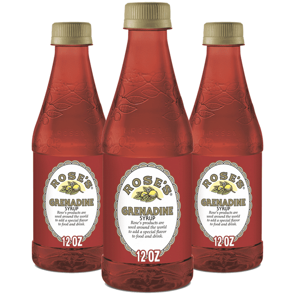 Rose’s Grenadine Syrup 3 Pack 12 OZ Bottle, | Perfect for Cocktails, Beverages, and Mixers