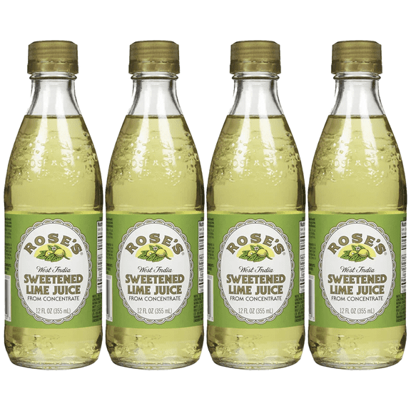 Roses Sweetened Lime Juice 4 Pack 12 OZ Bottle, | Perfect for Cocktails, Beverages, and Mixers