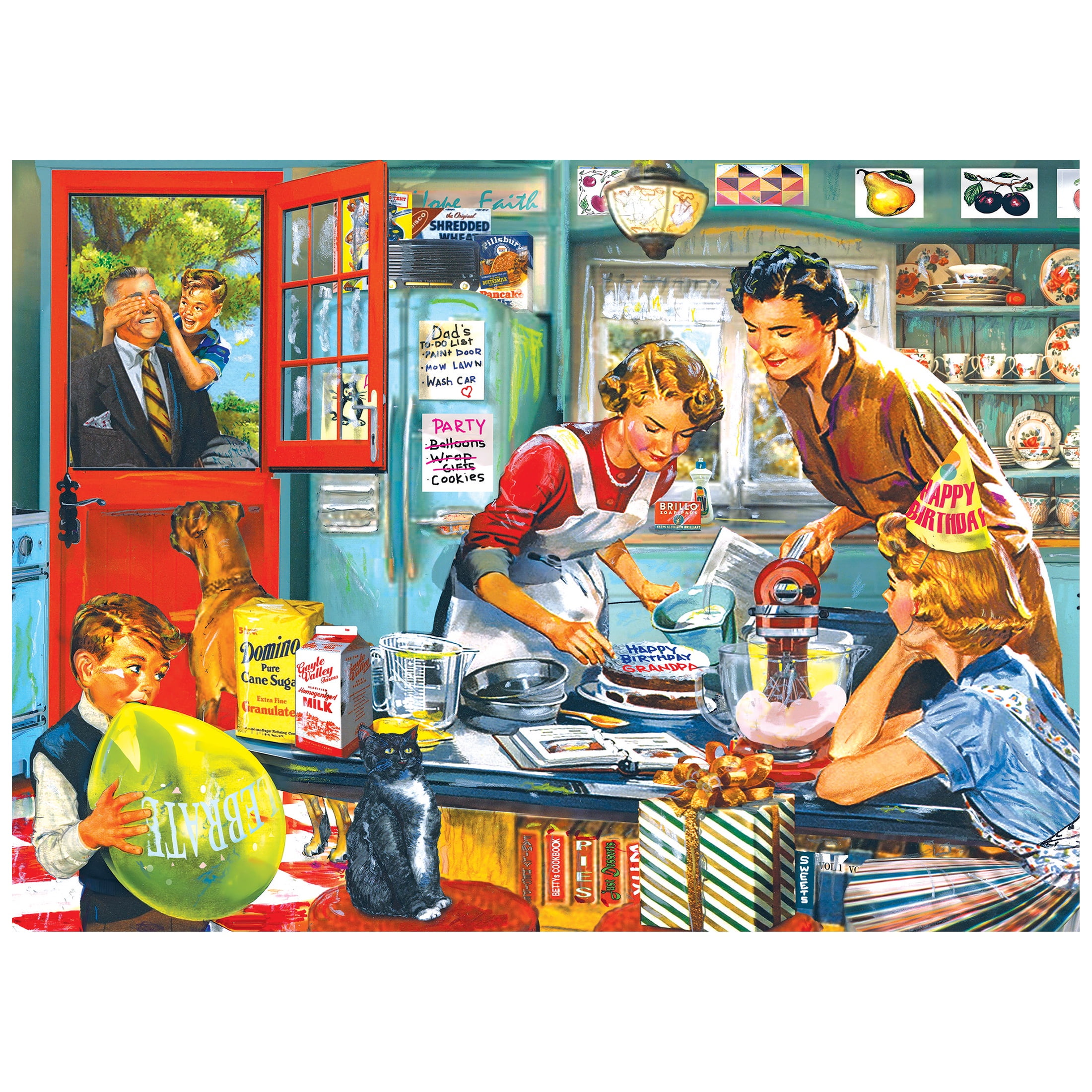 RoseArt Back to the Past 1000-Piece Grandpa's Birthday Surprise