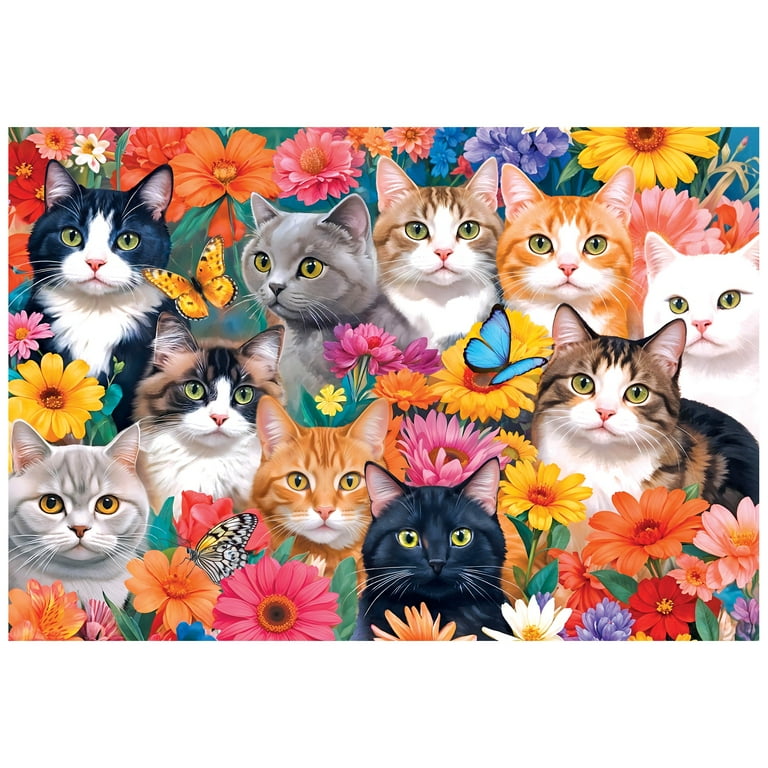 RoseArt Colorluxe 2000-Piece Blooming Kittens Adult Interlocking