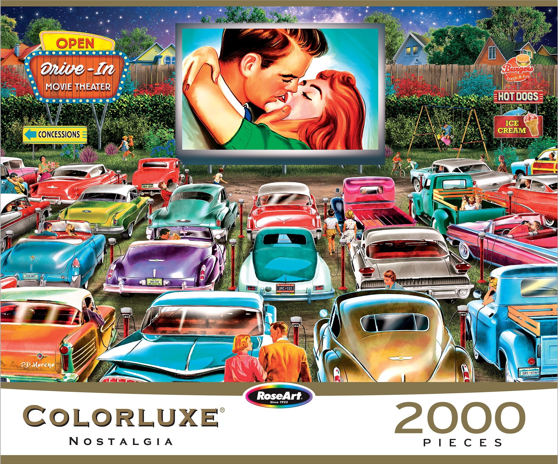 RoseArt Colorluxe 2000-Piece Drive in Date Night Adult Jigsaw