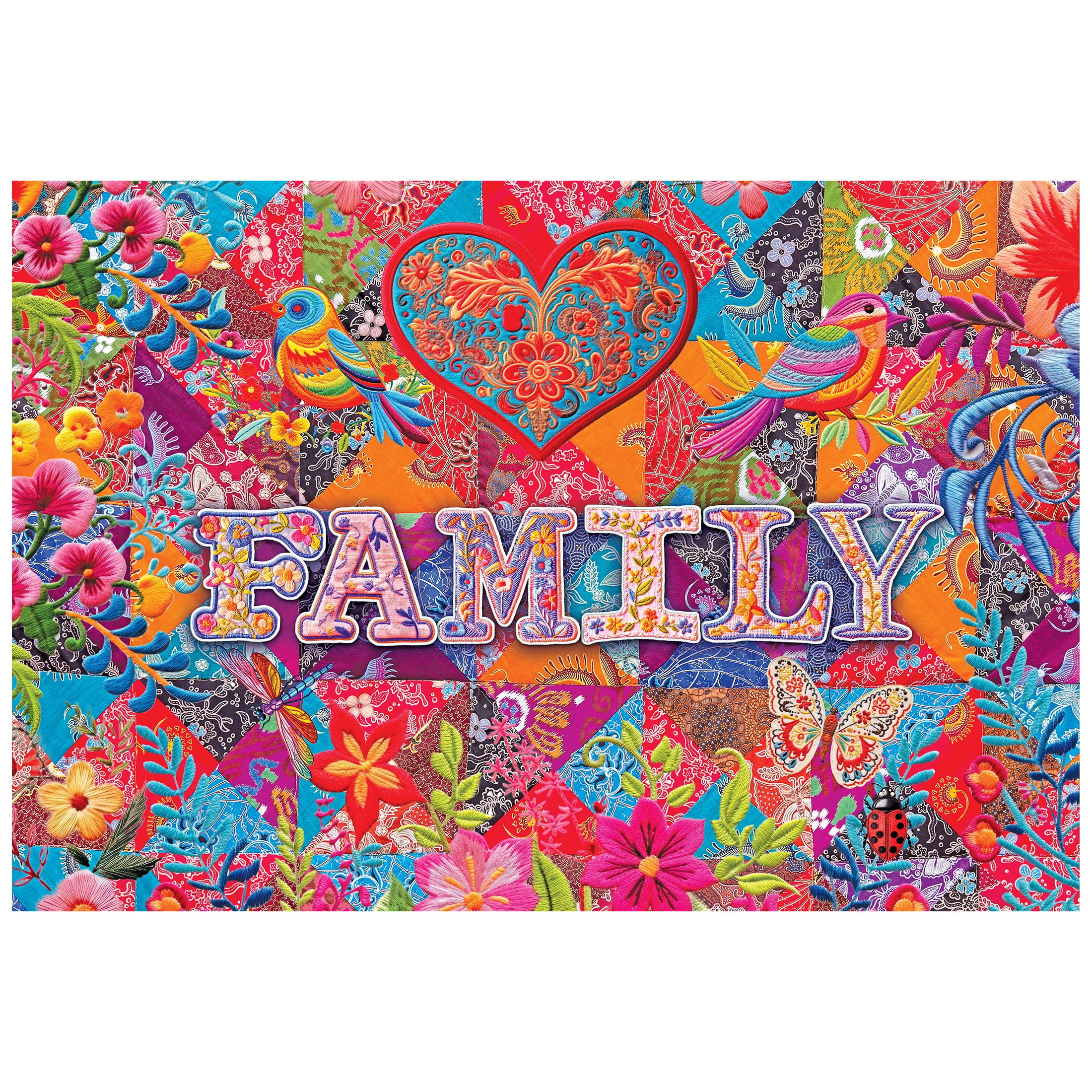 RoseArt Colorluxe 2000-Piece Family Quilt Adult Interlocking Puzzle