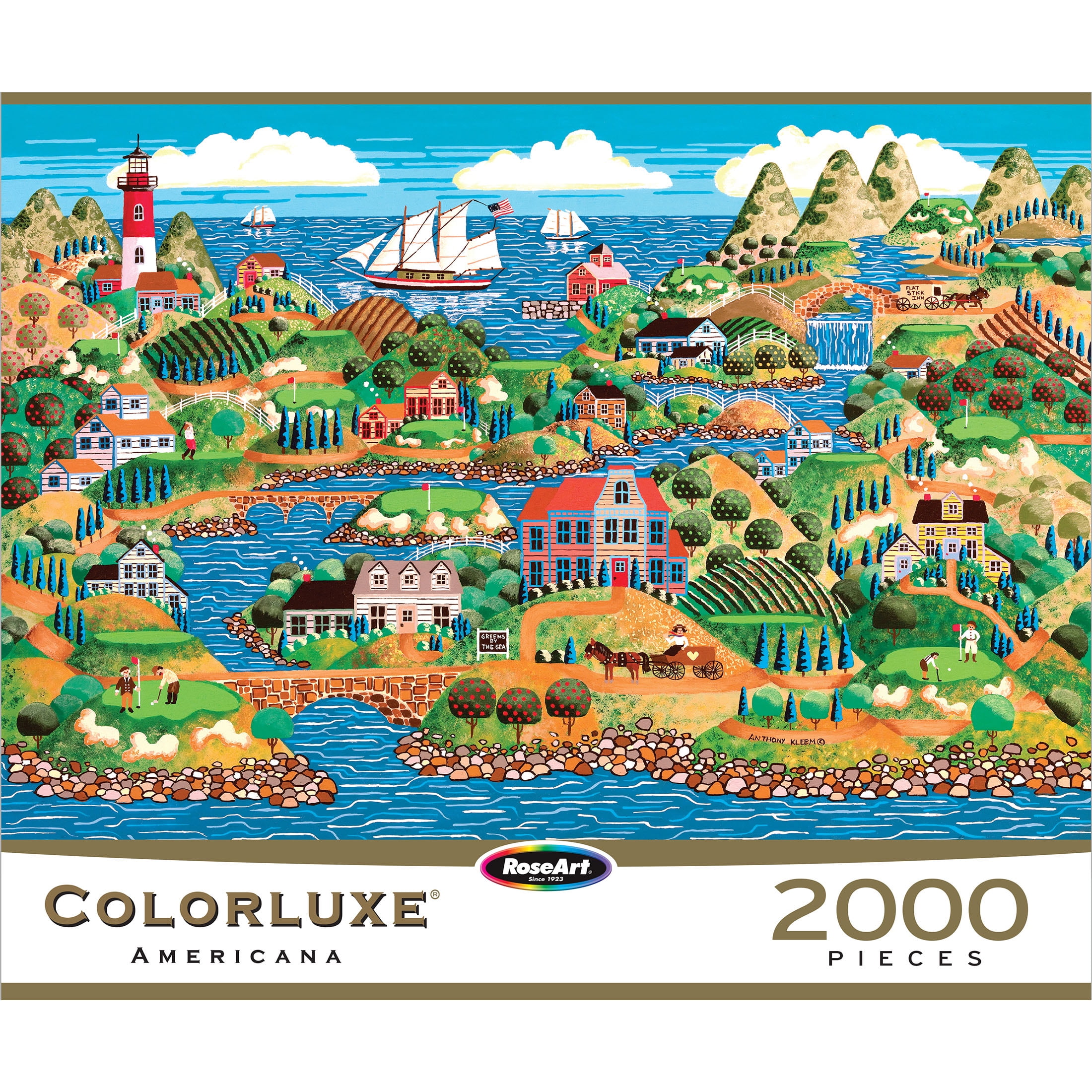 RoseArt Colorluxe 2000-Piece Green by the Sea Adult Interlocking