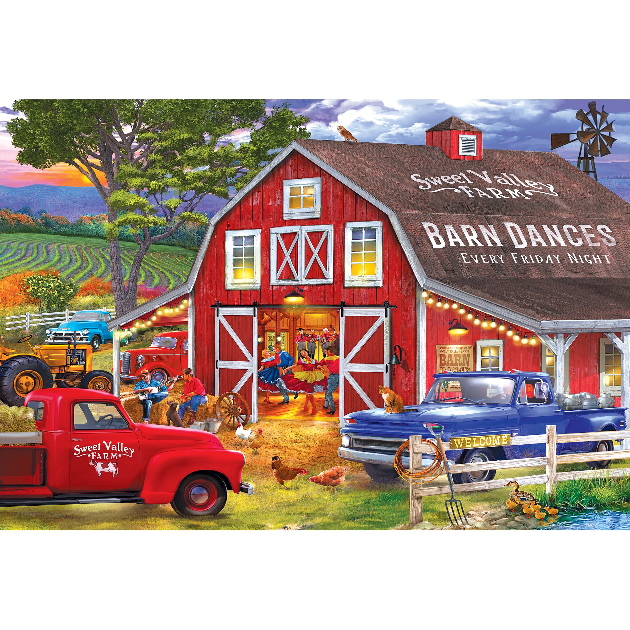 RoseArt Colorluxe 2000-Piece The Barn Dance Jigsaw Puzzle