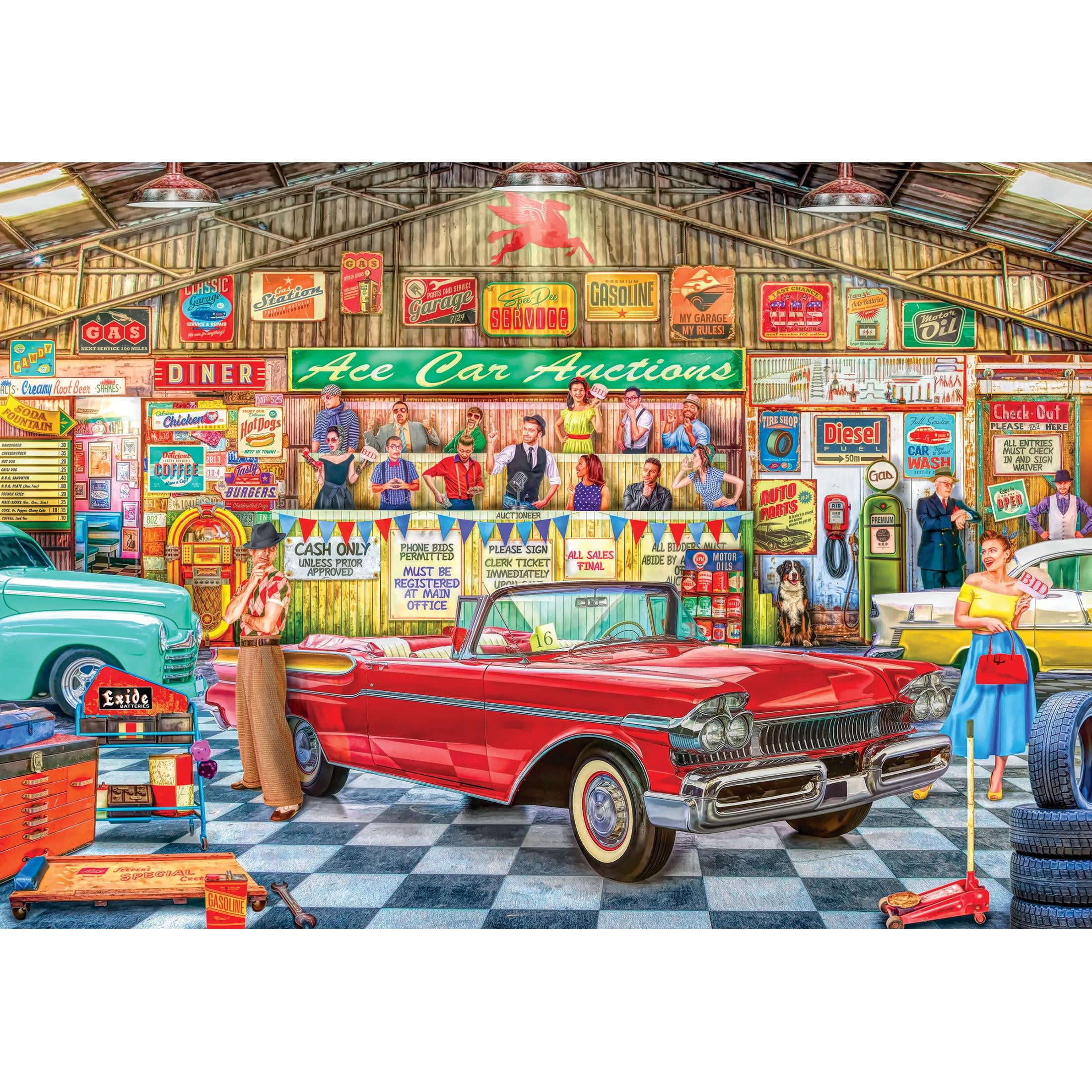 RoseArt Colorluxe 300-Piece Ace Car Auctions Adult Jigsaw Puzzle