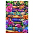 thumbnail image 1 of RoseArt Colorluxe 300-Piece Books and Flowers Adult Interlocking Jigsaw Puzzle, 1 of 5