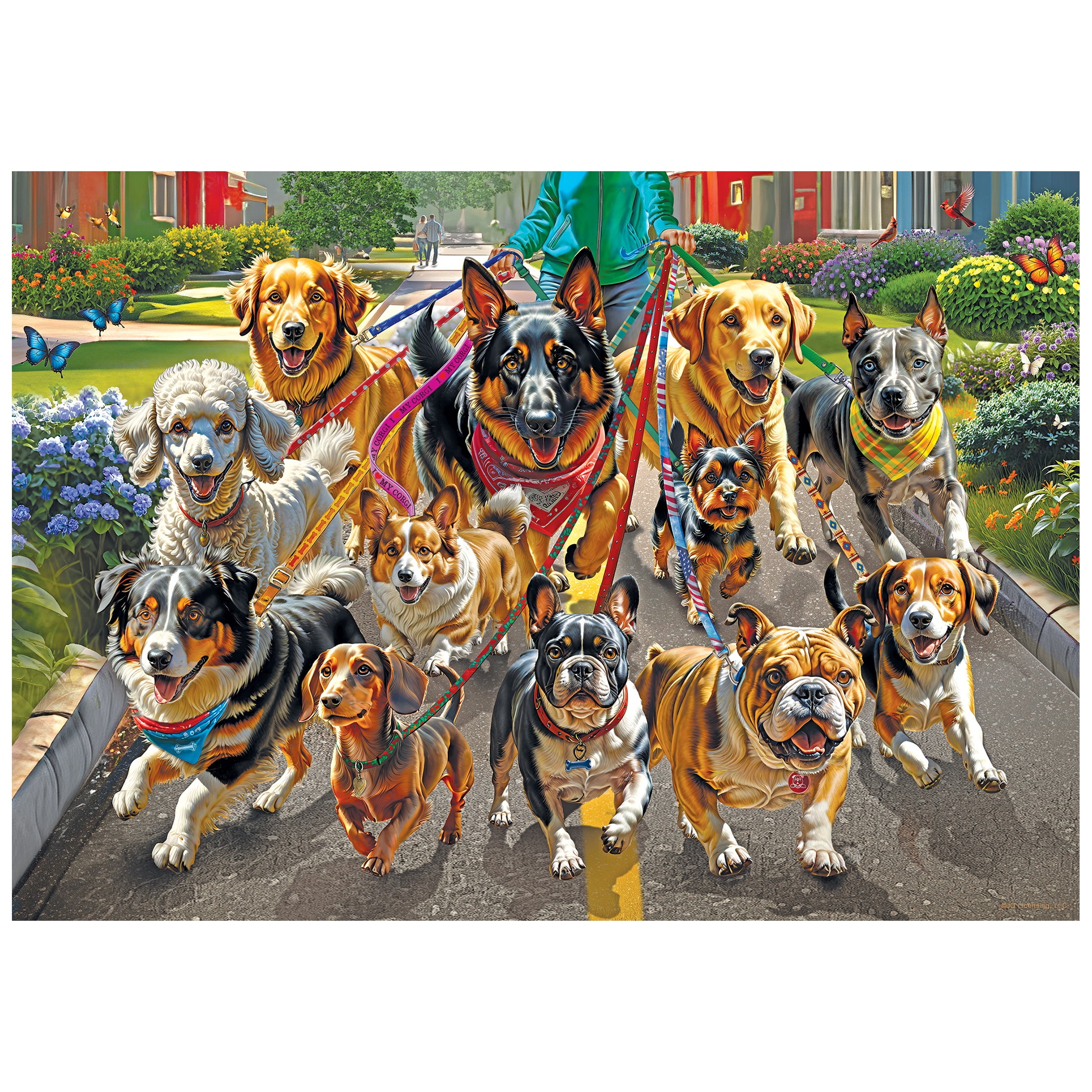 RoseArt Colorluxe 300-Piece Dog Walker Adult Interlocking