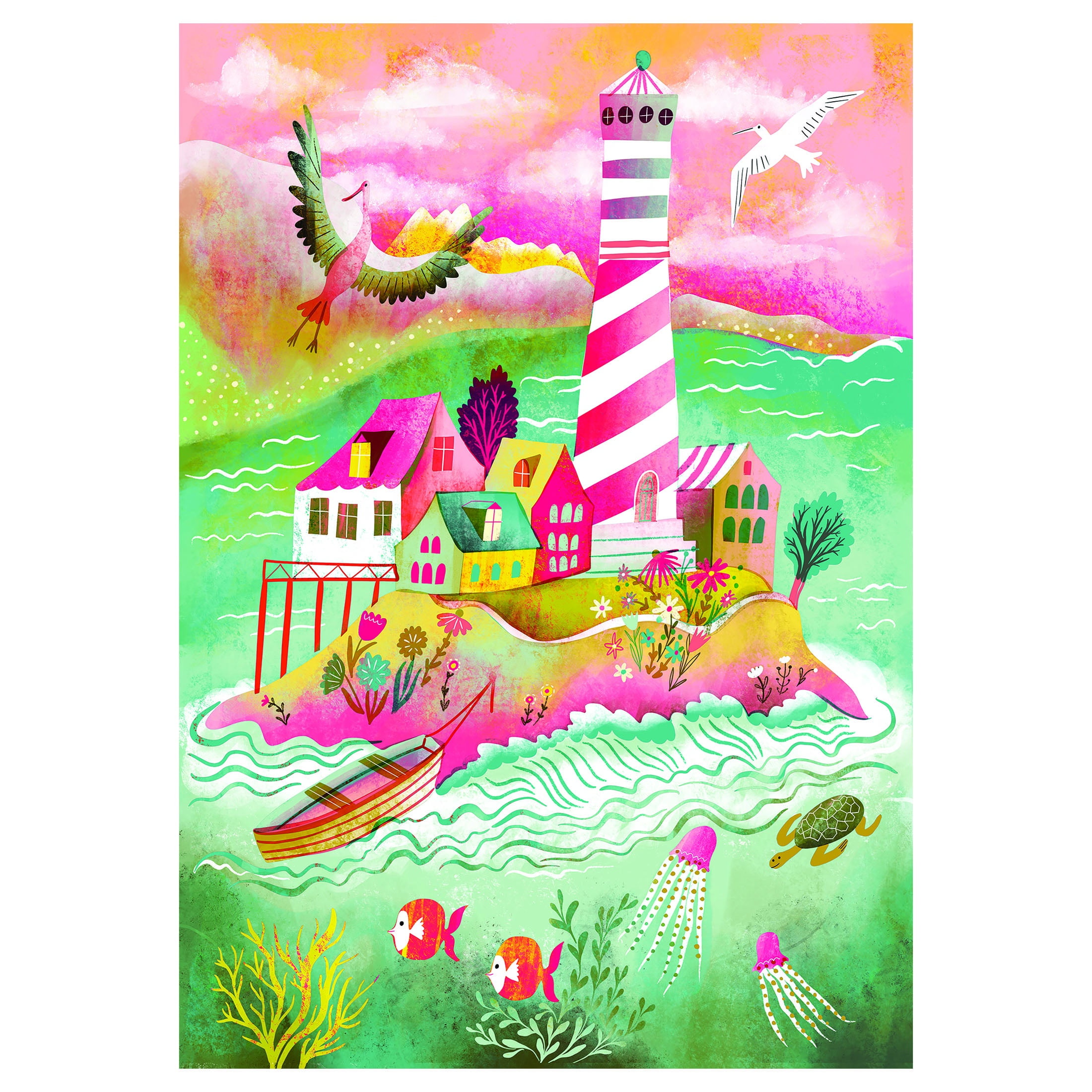 RoseArt Colorluxe 300-Piece Lighthouse Island Adult Interlocking Jigsaw Puzzle