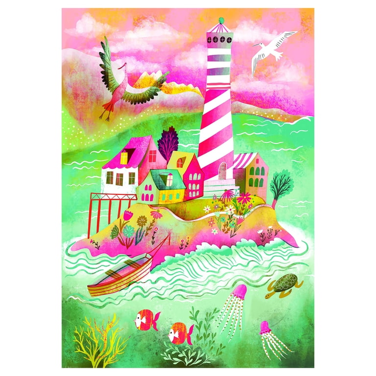 RoseArt Colorluxe 300-Piece Colorful Scene Lighthouse Island Adult
