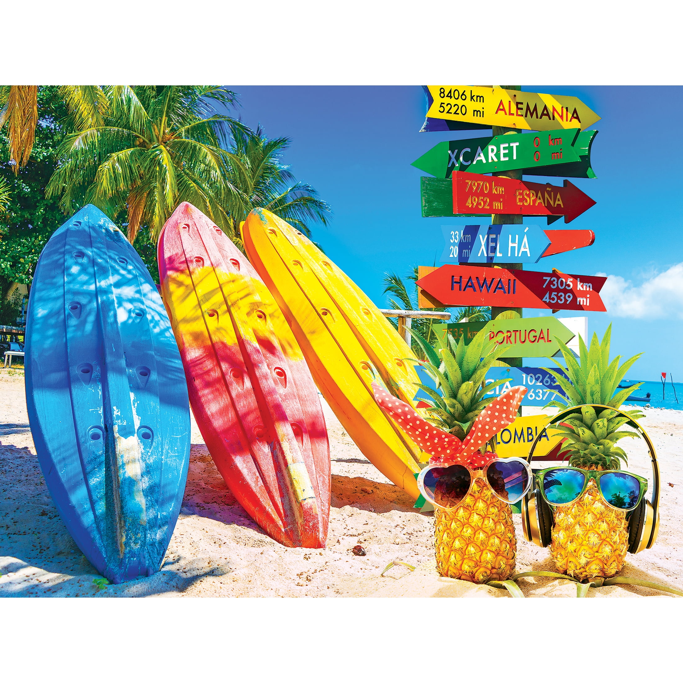 RoseArt Colorluxe 300 Piece Pineapples On Vacation Jigsaw Puzzle