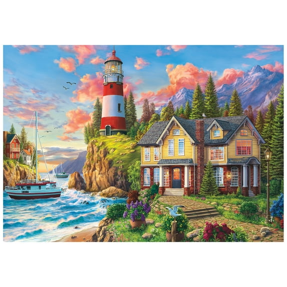 RoseArt Colorluxe 500-Piece Lighthouse Near the Sea Adult Interlocking Puzzle