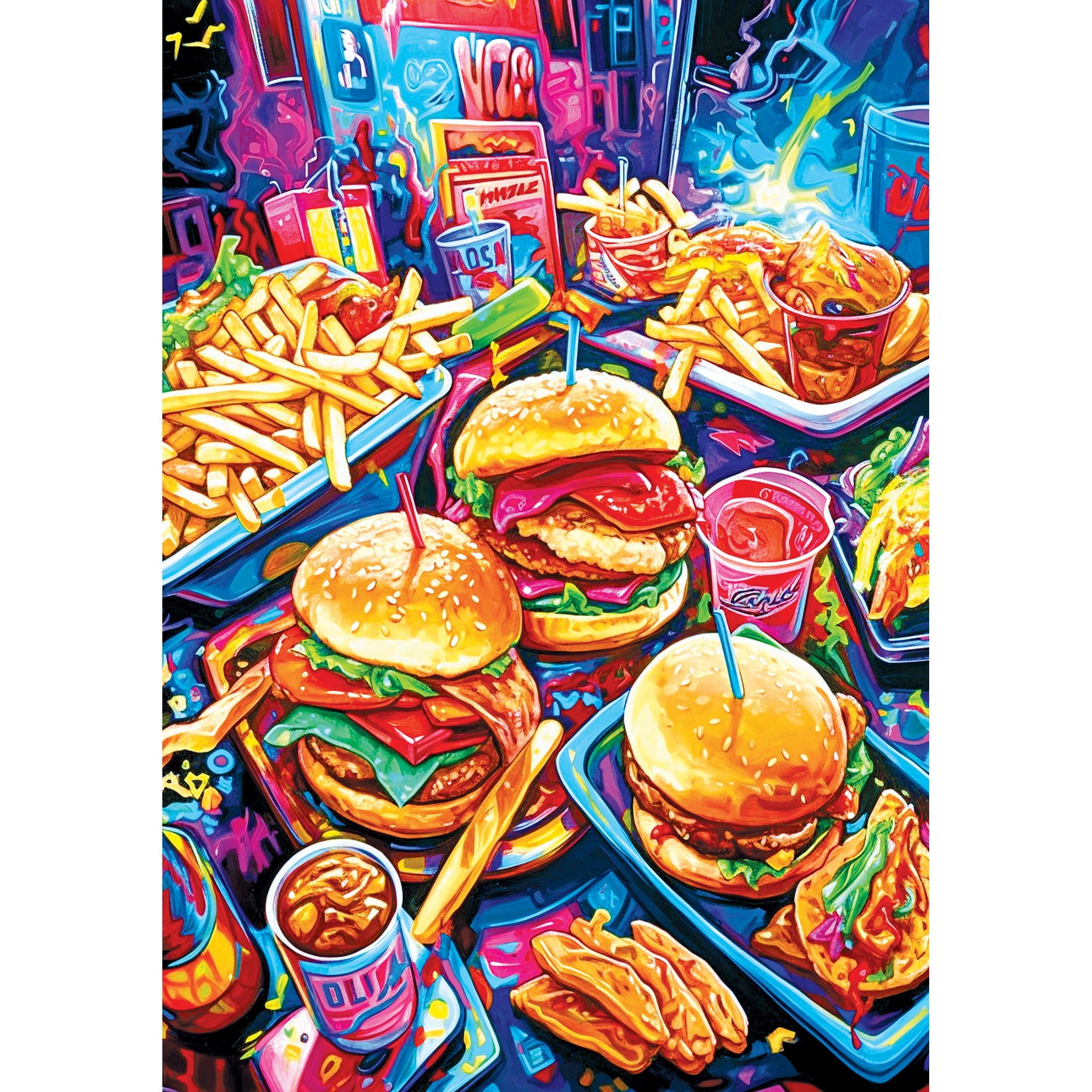 RoseArt Colorluxe 500 Piece Snack Attack Interlocking Adult Jigsaw